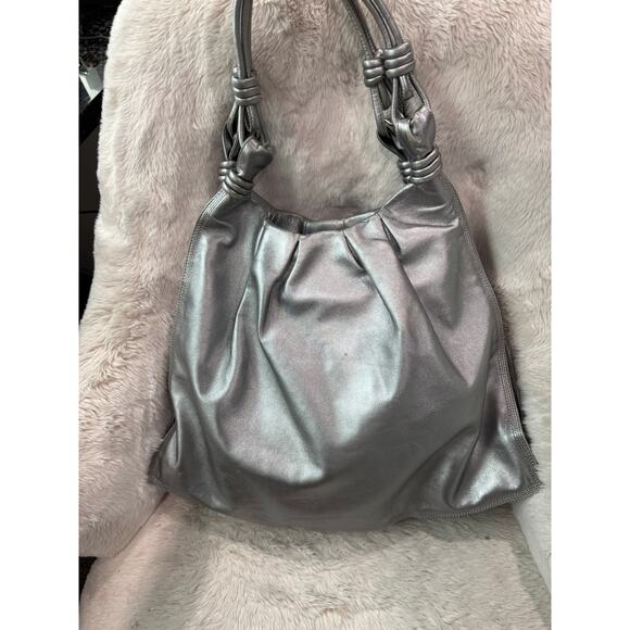 Loewe Anagram Metallic Nappa Flamenco Knot Tote – Silver - Picture 1 of 7